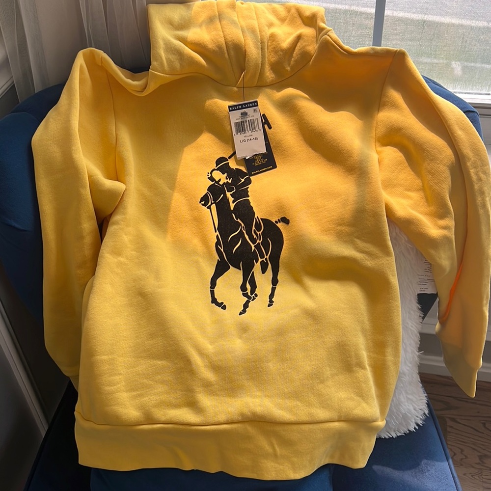 Ralph Lauren Girls Fleece Big Pony Hoodie